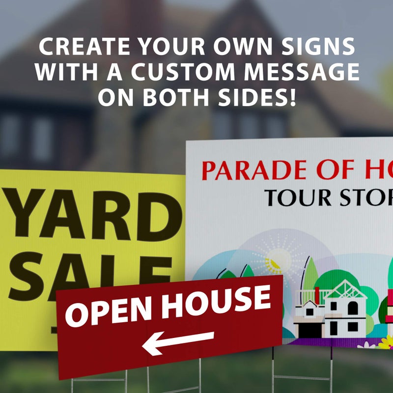 HeadLine Sign - Blank Yard Sign and H-Frame Ground Stake Sign Holder Set, White, 6 x 24 Inches, 3-Pack (5502) - Image 4